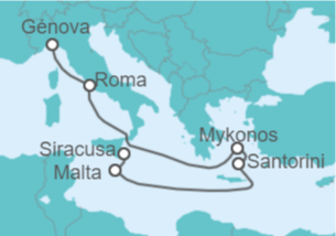 Itinerario del Crucero Malta, Grecia, Italia - MSC Cruceros