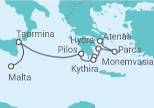 Itinerario del Crucero Grecia, Italia - Ponant