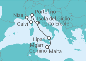 Itinerario del Crucero Malta, Italia - Ponant
