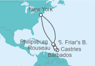 Itinerario del Crucero Caribe Occidental - Cunard