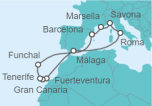 Itinerario del Crucero Naturaleza en estado puro - Costa Cruceros