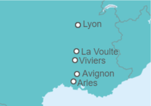 Itinerario del Crucero La magia del Ródano (formula puerto/puerto) - CroisiEurope