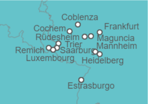 Itinerario del Crucero 5 ríos: Rin, Neckar, Meno, Mosela y Sarre - CroisiEurope