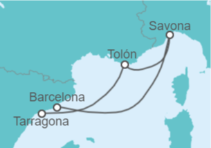 Itinerario del Crucero Francia, Italia - Costa Cruceros