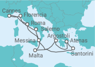 Itinerario del Crucero Islas Griegas e Italia - NCL Norwegian Cruise Line