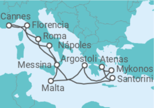 Itinerario del Crucero Islas griegas, Italia y Malta - NCL Norwegian Cruise Line