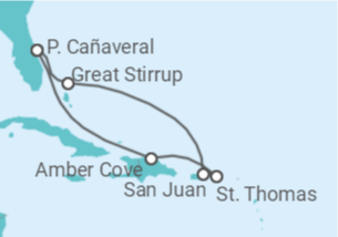 Itinerario del Crucero El Caribe azul - NCL Norwegian Cruise Line