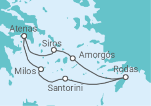 Itinerario del Crucero Las Cícladas y el Dodecaneso, islas secretas del mar Egeo  - CroisiMer