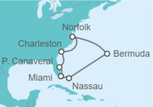 Itinerario del Crucero Puesta del sol en las Bermudas - Regent Seven Seas