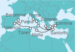 Itinerario del Crucero Desde Barcelona a Civitavecchia (Roma) - Oceania Cruises