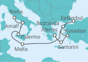 Itinerario del Crucero Exploración Greco-Romana - Regent Seven Seas