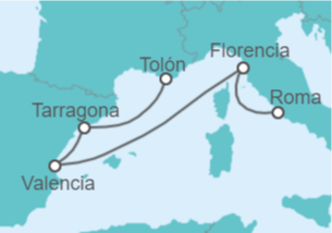 Itinerario del Crucero Italia, España - MSC Cruceros