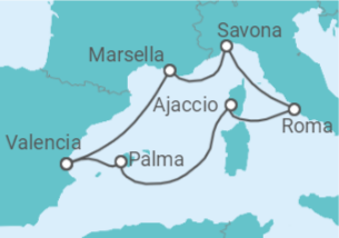 Itinerario del Crucero Italia, Francia, España - Costa Cruceros