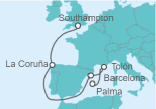 Itinerario del Crucero Francia, España - MSC Cruceros