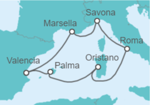 Itinerario del Crucero Francia, Italia, España - Costa Cruceros