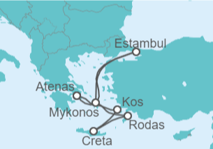 Itinerario del Crucero Estambul e Islas Griegas  - Costa Cruceros