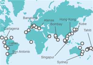 Itinerario del Crucero Vuelta al mundo  Costa Cruceros - Costa Cruceros