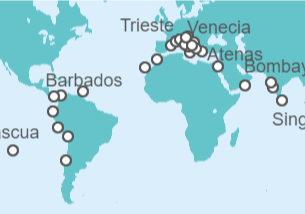 Itinerario del Crucero Vuelta al mundo  Costa Cruceros - Costa Cruceros