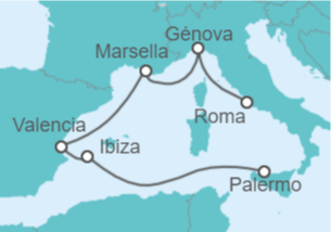 Itinerario del Crucero España, Francia, Italia - MSC Cruceros