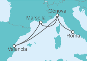 Itinerario del Crucero España, Francia, Italia - MSC Cruceros