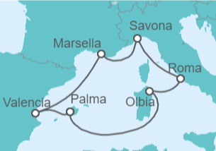 Itinerario del Crucero Historia y belleza natural  - Costa Cruceros