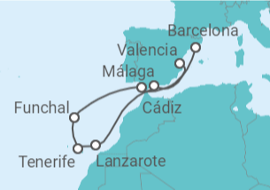 Itinerario del Crucero Islas Canarias - Costa Cruceros