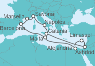 Itinerario del Crucero Sabores exóticos - Costa Cruceros