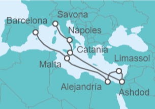 Itinerario del Crucero Italia,  Chipre, Egipto, Malta - Costa Cruceros