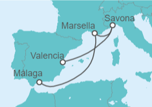 Itinerario del Crucero Italia, Francia - Costa Cruceros