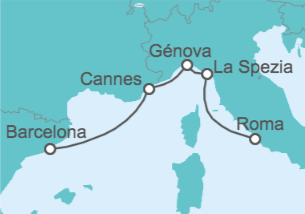 Itinerario del Crucero Mediterráneo Occidental - MSC Cruceros