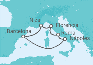 Itinerario del Crucero Mediterráneo Occidental - Disney Cruise Line