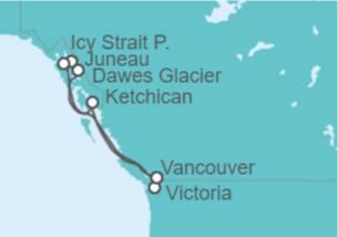 Itinerario del Crucero Alaska - Disney Cruise Line