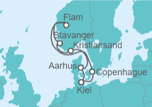 Itinerario del Crucero Tierra de los Vikingos - Costa Cruceros