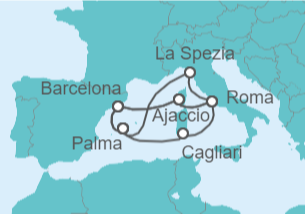 Itinerario del Crucero Italia, Francia y España - AIDA