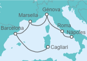 Itinerario del Crucero Italia, Francia, España - Costa Cruceros