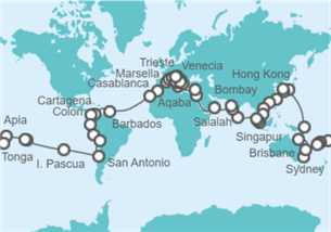 Itinerario del Crucero Vuelta al mundo  - Costa Cruceros - Costa Cruceros