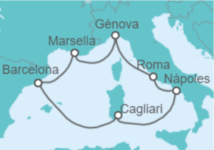 Itinerario del Crucero La música del mar - Costa Cruceros