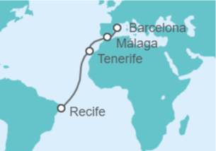 Itinerario del Crucero España - MSC Cruceros