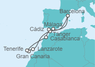 Itinerario del Crucero Islas Canarias y Marruecos - Celebrity Cruises