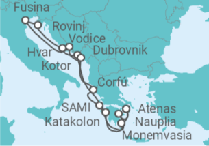 Itinerario del Crucero Grecia, Croacia, Montenegro - Seabourn