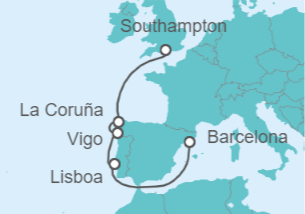 Itinerario del Crucero De Barcelona a Londres - Disney Cruise Line