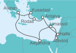 Itinerario del Crucero Egipto, Chipre,  Turquía, Grecia - Holland America Line