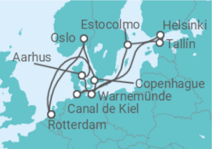Itinerario del Crucero Capitales Bálticas - Holland America Line