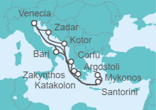 Itinerario del Crucero Croacia e Islas Griegas - Costa Cruceros