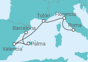 Itinerario del Crucero De Roma a Barcelona  - Cunard