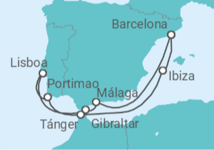 Itinerario del Crucero España y Portugal - Explora Journeys