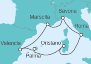 Itinerario del Crucero Lo mejor del Mare Nostrum - Costa Cruceros