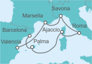 Itinerario del Crucero História y belleza nautal - Costa Cruceros