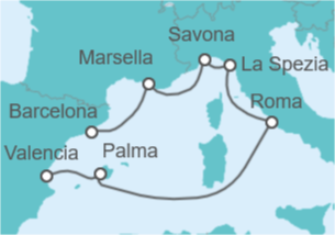 Itinerario del Crucero Mediterráneo inesperado - Costa Cruceros