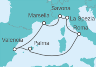 Itinerario del Crucero Mediterráneo inesperado - Costa Cruceros